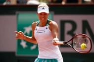 PARIS, FRANCE - MAY 28: Angelique Kerber of Germany hits a forehand during the ladies singles first round match against Ekaterina Makarova of Russia on day one of the 2017 French Open at Roland Garros on May 28, 2017 in Paris, France. (Photo by Adam Pretty/Getty Images)