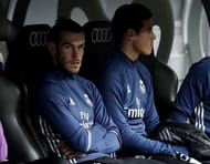 Bale and james rodriguez bench