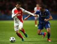 MONACO - MAY 03: Bernardo Silva of AS Monaco and Claudio Marchisio of Juventus in action during the UEFA Champions League Semi Final first leg match between AS Monaco v Juventus at Stade Louis II on May 3, 2017 in Monaco, Monaco. (Photo by Julian Finney/Getty Images)