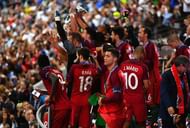 PARIS, FRANCE - JULY 10: Cristiano Ronaldo of Portugal is seen during the award ceremony after their team's 1-0 win in the UEFA EURO 2016 Final match between Portugal and France at Stade de France on July 10, 2016 in Paris, France. (Photo by Dan Mullan/Getty Images)