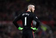 MANCHESTER, ENGLAND - APRIL 04: David De Gea of Manchester United looks on during the Premier League match between Manchester United and Everton at Old Trafford on April 4, 2017 in Manchester, England. (Photo by Shaun Botterill/Getty Images)