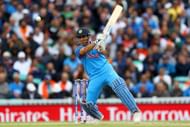 LONDON, ENGLAND - JUNE 08: MS Dhoni of India in action during the ICC Champions trophy cricket match between India and Sri Lanka at The Oval in London on June 8, 2017 (Photo by Clive Rose/Getty Images)