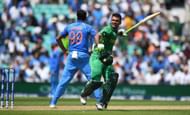 LONDON, ENGLAND - JUNE 18: Fakhar Zaman of Pakistan celebrates reaching his century during the ICC Champions Trophy Final between India and Pakistan at The Kia Oval on June 18, 2017 in London, England. (Photo by Gareth Copley/Getty Images)