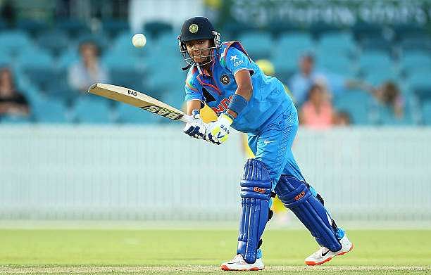 CANBERRA, AUSTRALIA - FEBRUARY 02:  Harmanpreet Kaur of India bats during game one of the Women&#039;s ODI series between Australia and India at Manuka Oval on February 2, 2016 in Canberra, Australia.  (Photo by Mark Nolan/Getty Images)