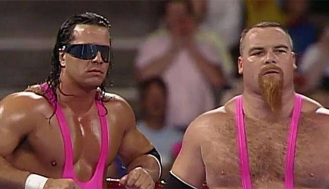 Hitman WWF Logo Pink Bret Hitman Hart Wrap Around Shades
