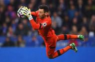 LEICESTER, ENGLAND - MAY 18: Hugo Lloris of Tottenham Hotspur makes a save during the Premier League match between Leicester City and Tottenham Hotspur at The King Power Stadium on May 18, 2017 in Leicester, England. (Photo by Laurence Griffiths/Getty Images)
