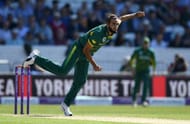 LEEDS, ENGLAND - MAY 24: Imran Tahir of South Africa bowls during the 1st Royal London ODI match between England and South Africa at Headingley on May 24, 2017 in Leeds, England. (Photo by Gareth Copley/Getty Images)
