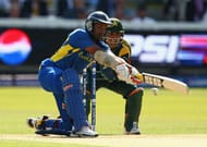LONDON, ENGLAND - JUNE 21: Kumar Sangakkara of Sri Lanka gets some runs during the ICC World Twenty20 Final between Pakistan and Sri Lanka at Lord's on June 21, 2009 in London, England. (Photo by Richard Heathcote/Getty Images)
