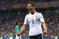 SOCHI, RUSSIA - JUNE 29: Leon Goretzka of Germany celebrates scoring his side's second goal during the FIFA Confederations Cup Russia 2017 Semi-Final between Germany and Mexico at Fisht Olympic Stadium on June 29, 2017 in Sochi, Russia. (Photo by Buda Mendes/Getty Images)