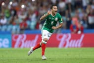 SOCHI, RUSSIA - JUNE 29: Marco Fabian of Mexico reacts after scoring his side's first goal during the FIFA Confederations Cup Russia 2017 Semi-Final between Germany and Mexico at Fisht Olympic Stadium on June 29, 2017 in Sochi, Russia. (Photo by Buda Mendes/Getty Images)