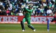 CARDIFF, WALES - JUNE 12: Pakistan batsman Mohammad Amir hits out during the ICC Champions League match between Sri Lanka and Pakistan at SWALEC Stadium on June 12, 2017 in Cardiff, Wales. (Photo by Stu Forster/Getty Images)