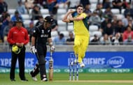 BIRMINGHAM, ENGLAND - JUNE 02: Pat Cummins of Australia bowls during the ICC Champions Trophy match between Australia and New Zealand at Edgbaston on June 2, 2017 in Birmingham, England. (Photo by Gareth Copley/Getty Images)