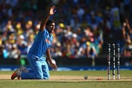 SYDNEY, AUSTRALIA - MARCH 26: Ravichandran Ashwin of India unsuccessfully appeals for the run out of Aaron Finch of Australia during the 2015 Cricket World Cup Semi Final match between Australia and India at Sydney Cricket Ground on March 26, 2015 in Sydney, Australia. (Photo by Mark Kolbe/Getty Images)