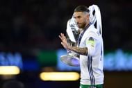 CARDIFF, WALES - JUNE 03: Sergio Ramos of Real Madrid celebrates with The Champions League trophy after the UEFA Champions League Final between Juventus and Real Madrid at National Stadium of Wales on June 3, 2017 in Cardiff, Wales. (Photo by Laurence Griffiths/Getty Images)