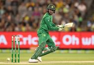 MELBOURNE, AUSTRALIA - JANUARY 15: Shoaib Malik of Pakistan bats during game two of the One Day International series between Australia and Pakistan at Melbourne Cricket Ground on January 15, 2017 in Melbourne, Australia. (Photo by Scott Barbour/Getty Images)