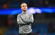 MANCHESTER, ENGLAND - FEBRUARY 21: Valere Germain of AS Monaco walks on the pitch prior to the UEFA Champions League Round of 16 first leg match between Manchester City FC and AS Monaco at Etihad Stadium on February 21, 2017 in Manchester, United Kingdom. (Photo by Laurence Griffiths/Getty Images)