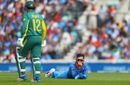 LONDON, ENGLAND - JUNE 11: Virat Kohli of India looks on after narrowly failing to run out Quinton de Kock of South Africa during the ICC Champions trophy cricket match between India and South Africa at The Oval in London on June 11, 2017 (Photo by Clive Rose/Getty Images)