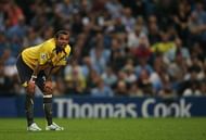 MANCHESTER, UNITED KINGDOM - MAY 04: Ashley Cole of Arsenal looks exhausted during the Barclays Premiership match between Manchester City and Arsenal at the City of Manchester Stadium on May 4, 2006 in Manchester, England. (Photo by Shaun Botterill/Getty Images)