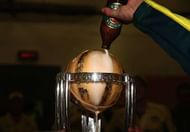 MELBOURNE, AUSTRALIA - MARCH 29: Beer is poured on the trophy in the change rooms during the 2015 ICC Cricket World Cup final match between Australia and New Zealand at Melbourne Cricket Ground on March 29, 2015 in Melbourne, Australia. (Photo by Ryan Pierse/Getty Images)