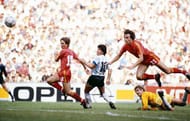 MEXICO CITY, MEXICO - JUNE 25: Diego Maradona (c) of Argentina scores the first goal during the 1986 FIFA World Cup semi-final between Argentina and Belguim at the Azteca Stadium on June 25, 1986 in Mexico City, Mexico. (Photo by Mike King/Allsport/Getty Images)