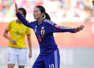 WINNIPEG, MB - JUNE 16: Homare Sawa #10 of Japan in action against Ecuador during the FIFA Women's World Cup Canada 2015 Group C match between Ecuador and Japan at Winnipeg Stadium on June 16, 2015 in Winnipeg, Canada. (Photo by Kevin C. Cox/Getty Images)