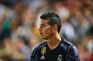 GRANADA, SPAIN - MAY 06: James Rodriguez of Real Madrid CF looks on during the La Liga match between Granada CF v Real Madrid CF at Estadio Nuevo Los Carmenes on May 6, 2017 in Granada, Spain. (Photo by Aitor Alcalde/Getty Images)