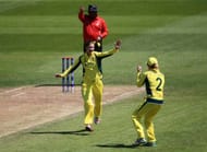 BRISTOL, ENGLAND - JULY 02: Australia team celebrate after dismissing Katie Perkins of New Zealand during the ICC Women's World Cup 2017 match between Australia and New Zealand at The County Ground on July 2, 2017 in Bristol, England. (Photo by Ben Hoskins/Getty Images)