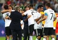 SAINT PETERSBURG, RUSSIA - JULY 02: Joachim Loew, coach of Germany and Sandro Wagner of Germany embrace after the FIFA Confederations Cup Russia 2017 Final between Chile and Germany at Saint Petersburg Stadium on July 2, 2017 in Saint Petersburg, Russia. (Photo by Dean Mouhtaropoulos/Getty Images)