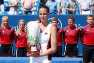MASON, OH - AUGUST 21: Karolina Pliskova of the Czech Republic holds the winner's trophy after defeating Angelique Kerber of Germany in the women's final on Day 9 of the Western & Southern Open at the Lindner Family Tennis Center on August 21, 2016 in Mason, Ohio. (Photo by Joe Robbins/Getty Images)