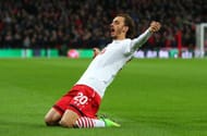 LONDON, ENGLAND - FEBRUARY 26: Manolo Gabbiadini of Southampton celebrates as he scores their second goal during the EFL Cup Final match between Manchester United and Southampton at Wembley Stadium on February 26, 2017 in London, England. (Photo by Alex Livesey/Getty Images)