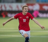 DRAMMEN, NORWAY - JUNE 12: Martin Odegaard of Norway during the Qualifying Round European Under -21 Championship 2019 between Norway v Kosovo at Ullevaal Stadion on June 12, 2017 in Drammen, Norway . (Photo by Trond Tandberg/Getty Images)