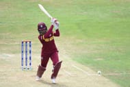 DERBY, ENGLAND - JULY 09: Anisa Mohammed of West Indies appeals during the ICC Women's World Cup 2017 match between West Indies and Sri Lanka at The 3aaa County Ground on July 5, 2017 in Derby, England. (Photo by Nathan Stirk/Getty Images)