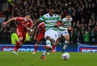 GLASGOW, SCOTLAND - NOVEMBER 27: Moussa Dembele of Celtic scores Celtic's 3rd goal from the penalty spot during the Betfred Cup Final between Aberdeen FC and Celtic FC at Hampden Park on November 27, 2016 in Glasgow, Scotland. (Photo by Mark Runnacles/Getty Images)
