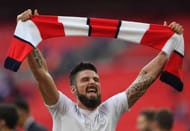 LONDON, ENGLAND - MAY 27: Olivier Giroud of Arsenal celebrates after The Emirates FA Cup Final between Arsenal and Chelsea at Wembley Stadium on May 27, 2017 in London, England. (Photo by Mike Hewitt/Getty Images)