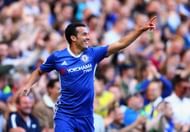 LONDON, ENGLAND - MAY 21: Pedro of Chelsea celebrates scoring his sides third goal during the Premier League match between Chelsea and Sunderland at Stamford Bridge on May 21, 2017 in London, England. (Photo by Clive Rose/Getty Images)