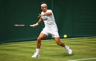 LONDON, ENGLAND - JUNE 30: Roger Federer of Switzerland plays a forehand during practice ahead of Wimbledon Lawn Tennis Championships at the All England Lawn Tennis and Croquet Club on June 30, 2017 in London, England. (Photo by Clive Brunskill/Getty Images)