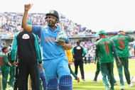 BIRMINGHAM, ENGLAND - JUNE 15: Rohit Sharma of India celebrates his match winning performance of 123 not out and his sides 9 wicket victory during the ICC Champions Trophy Semi-Final match between Bangladesh and India at Edgbaston on June 15, 2017 in Birmingham, England. (Photo by Michael Steele/Getty Images)