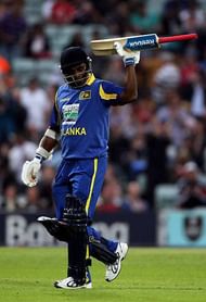 LONDON, ENGLAND - JUNE 28: Sanath Jayasuriya of Sri Lanka leaves the pitch as he is dismissed during the first Natwest One Day International between England and Sri Lanka at The Kia Oval on June 28, 2011 in London, United Kingdom. Today will be Jayasuriyas final match for Sri Lanka. (Photo by Tom Shaw/Getty Images)