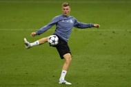 CARDIFF, WALES - JUNE 02: Toni Kroos of Real Madrid in action during a Real Madrid training session prior to the UEFA Champions League Final between Juventus and Real Madrid at the National Stadium of Wales on June 2, 2017 in Cardiff, Wales. (Photo by Laurence Griffiths/Getty Images)
