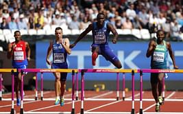 Athletics: Clement eases into position for third hurdles gold