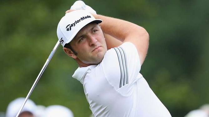 WATCH: Rahm plays ridiculous backwards shot at US PGA