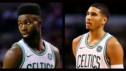 Jaylen Brown (left) and Jayson Tatum (right)