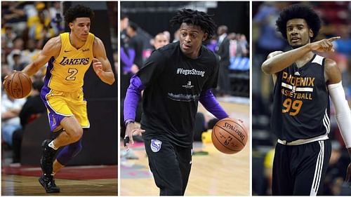 Lonzo Ball (left), De'Aaron Fox (center) and Josh Jackson (right)