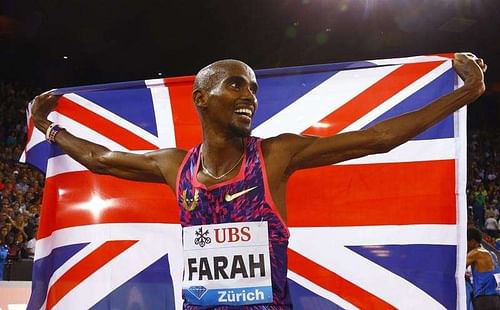 Athletics - IAAF Athletics Diamond League meeting - men's 5000 metres run - Letzigrund Stadium, Zurich, Switzerland, August 24, 2017 - Mo Farah of Britain celebrates winning the gold medal. REUTERS/Arnd Wiegmann/Files