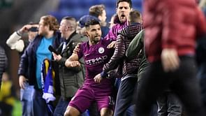 Aguero lashes out at fan as tempers flare after Wigan stun Manchester City