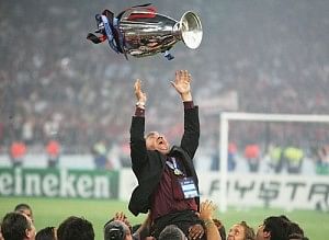 Carlo Ancelotti with the cup