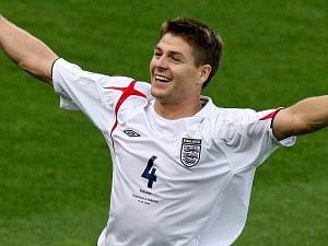 Gerrard scored twice for England