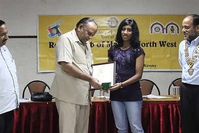 Award from Madras rotary club