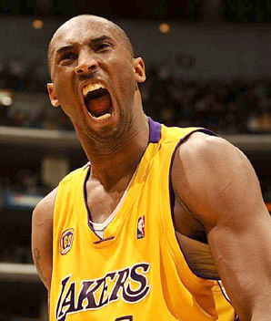 Kobe with wrath written large on his face