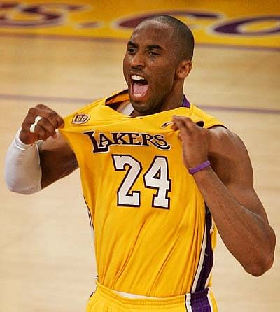 Kobe Bryant with a two four on his shirt